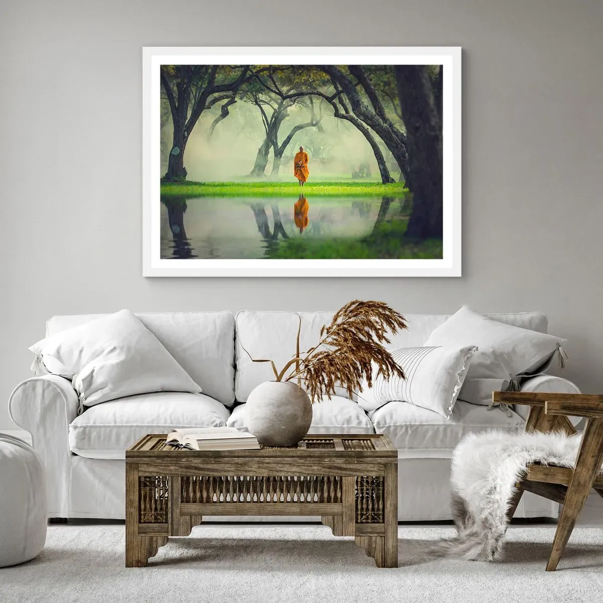 Pôster em moldura branca - A caminho da iluminação - 70x50 cm