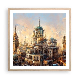 Pôster com moldura de carvalho claro - Cidade das cidades - 60x60 cm
