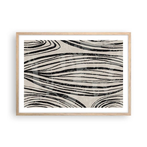 Pôster com moldura de carvalho claro - Piscina em linha - 70x50 cm