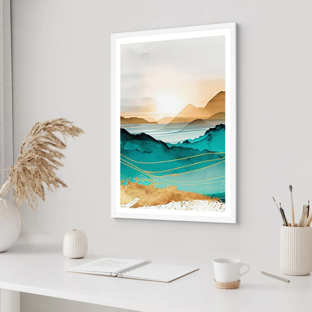 Pôster em moldura branca - À beira da abstração – paisagem - 70x100 cm