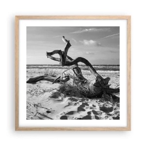 Pôster com moldura de carvalho claro - Escultura do mar - 50x50 cm