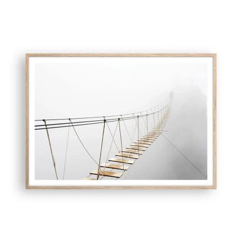 Pôster com moldura de carvalho claro - Para onde levará? - 100x70 cm