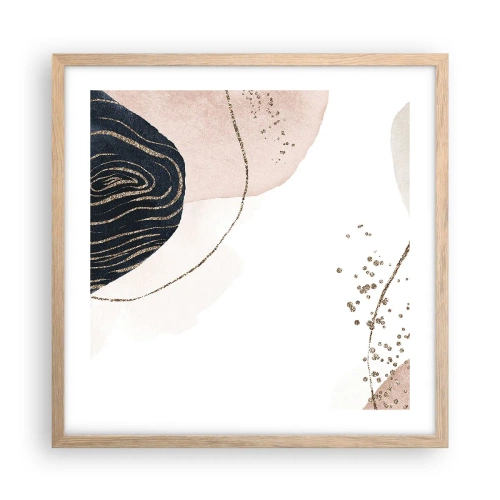 Pôster com moldura de carvalho claro - Tudo flui - 50x50 cm