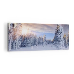 Quadro em tela - Espetáculo de neve da natureza - 120x50 cm