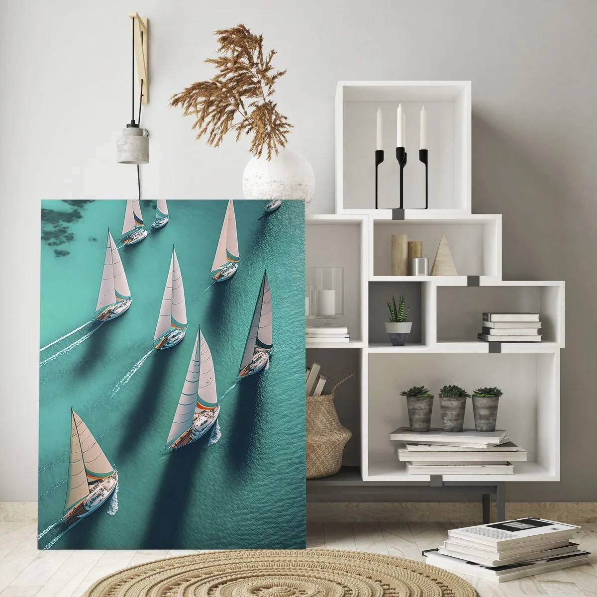 Quadro em vidro - Numa competição com o vento - 50x70 cm