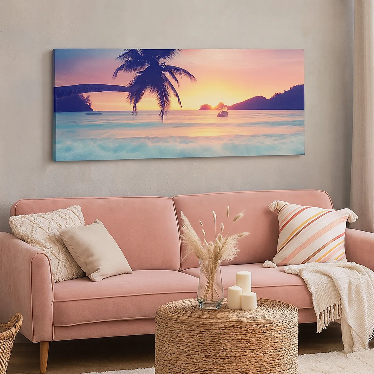 Quadro em tela - Noite na baía - 30x30 cm