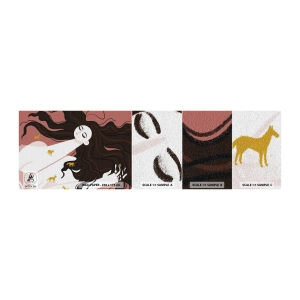 Amostra de papel de parede autocolante Deluxe Sticker - Sonho com um cavalo dourado - Mulher, Retrato, Minimalismo - 100x30 cm