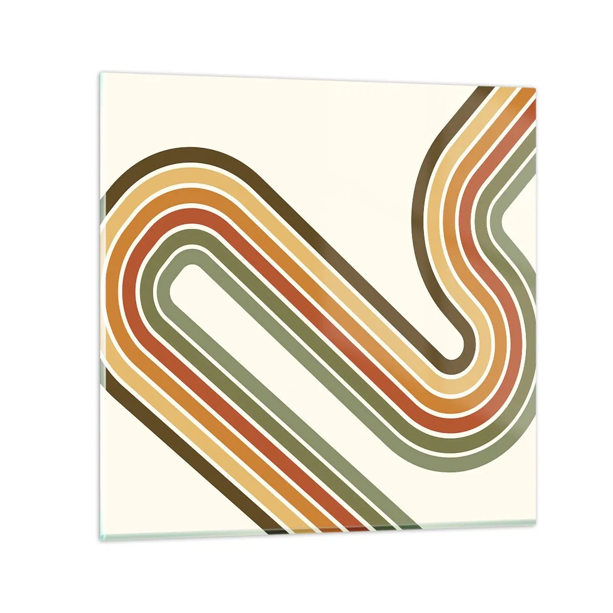 Quadro em vidro - Ziguezague para o destino - 40x40 cm