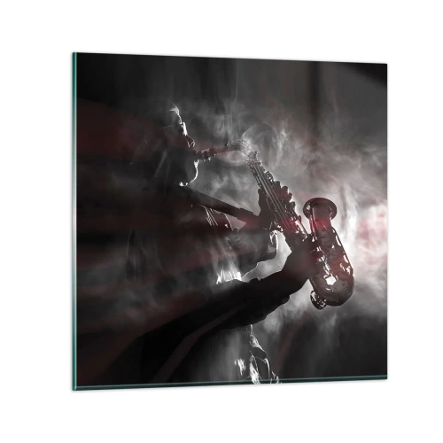 Quadro em vidro - Nos fumos do jazz - 30x30 cm