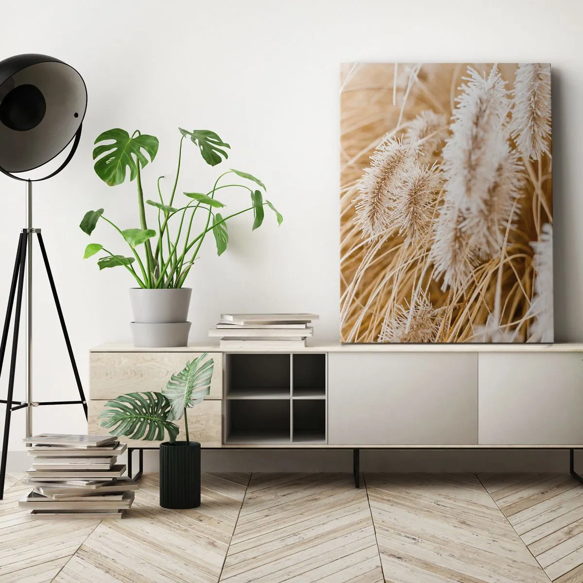 Quadro em tela - O murmúrio dourado das plantas - 50x70 cm