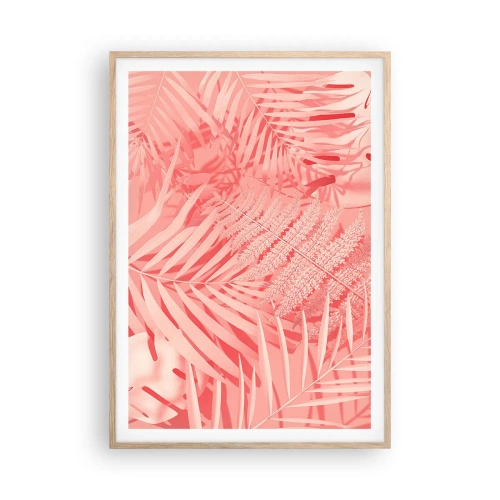Pôster com moldura de carvalho claro - Conceito cor-de-rosa - 70x100 cm