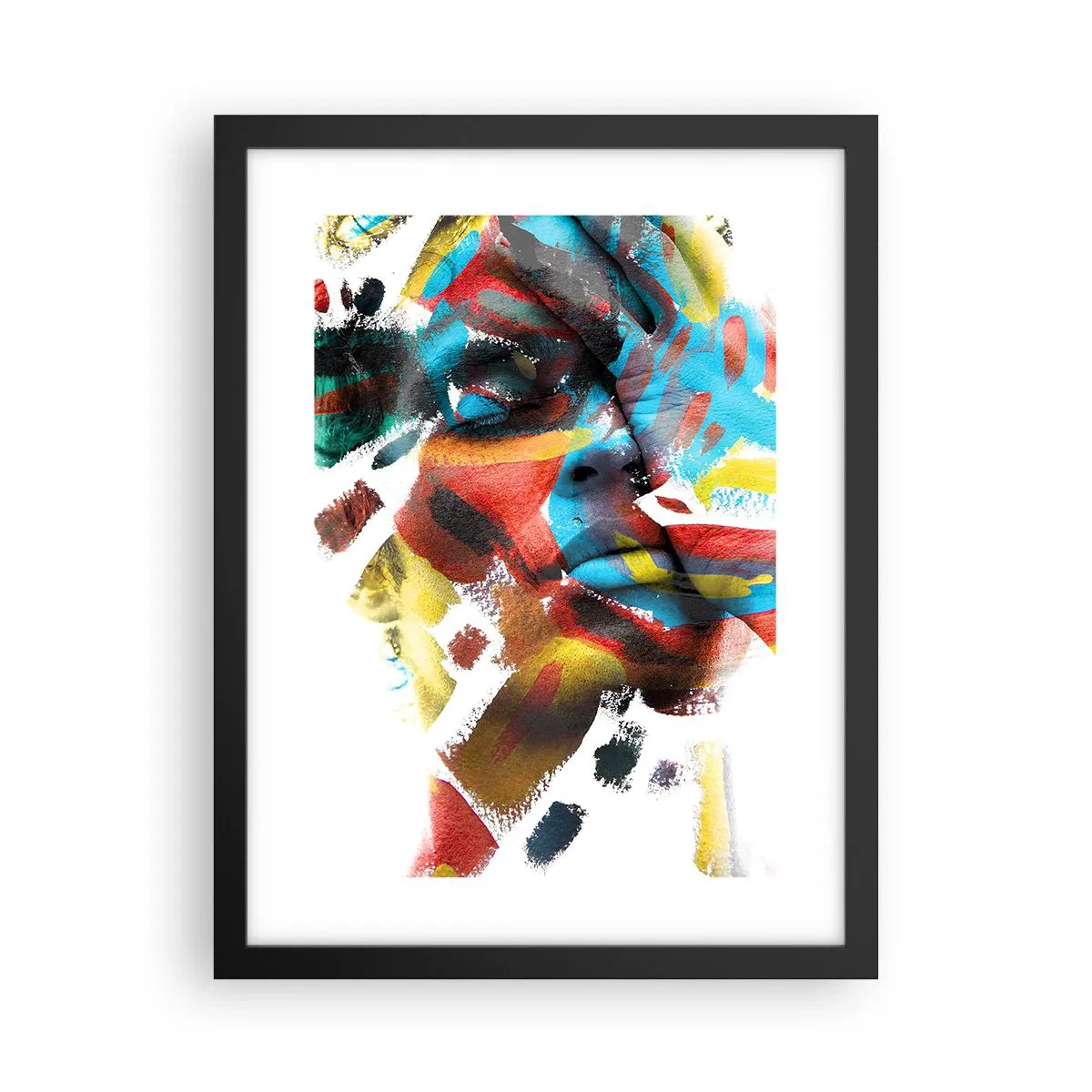 Pôster com moldura preta - Personalidade colorida - 30x40 cm