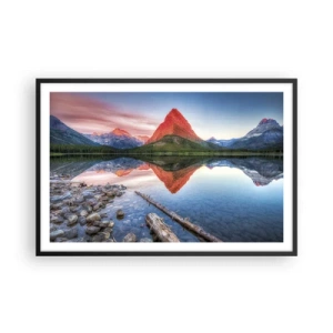 Pôster com moldura preta - Calor e frio - 91x61 cm