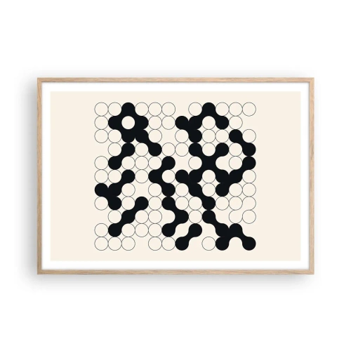 Pôster com moldura de carvalho claro - Jogo chinês – variação - 100x70 cm
