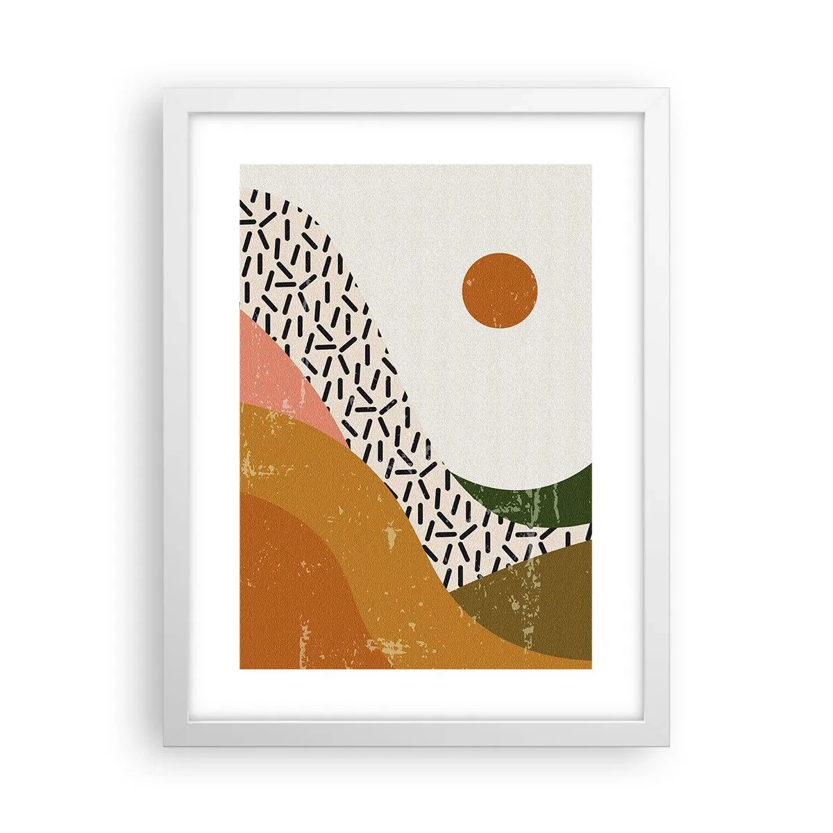 Pôster em moldura branca - Abstração solar - 30x40 cm