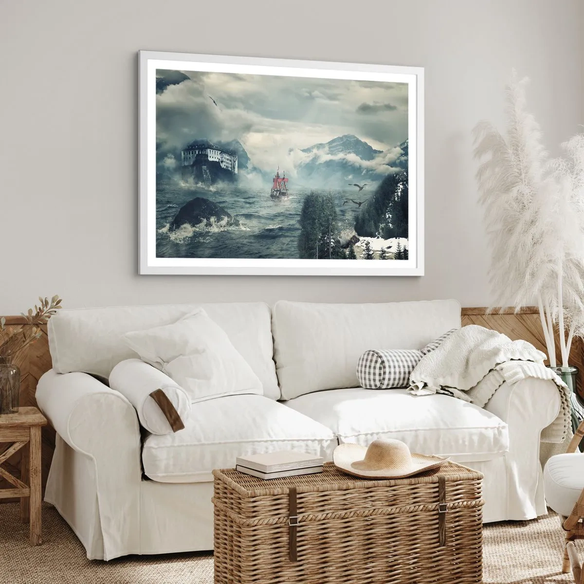 Pôster em moldura branca - Nas águas mágicas - 40x30 cm