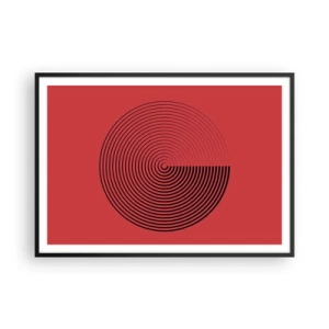 Pôster com moldura preta - Movimento circular - 100x70 cm