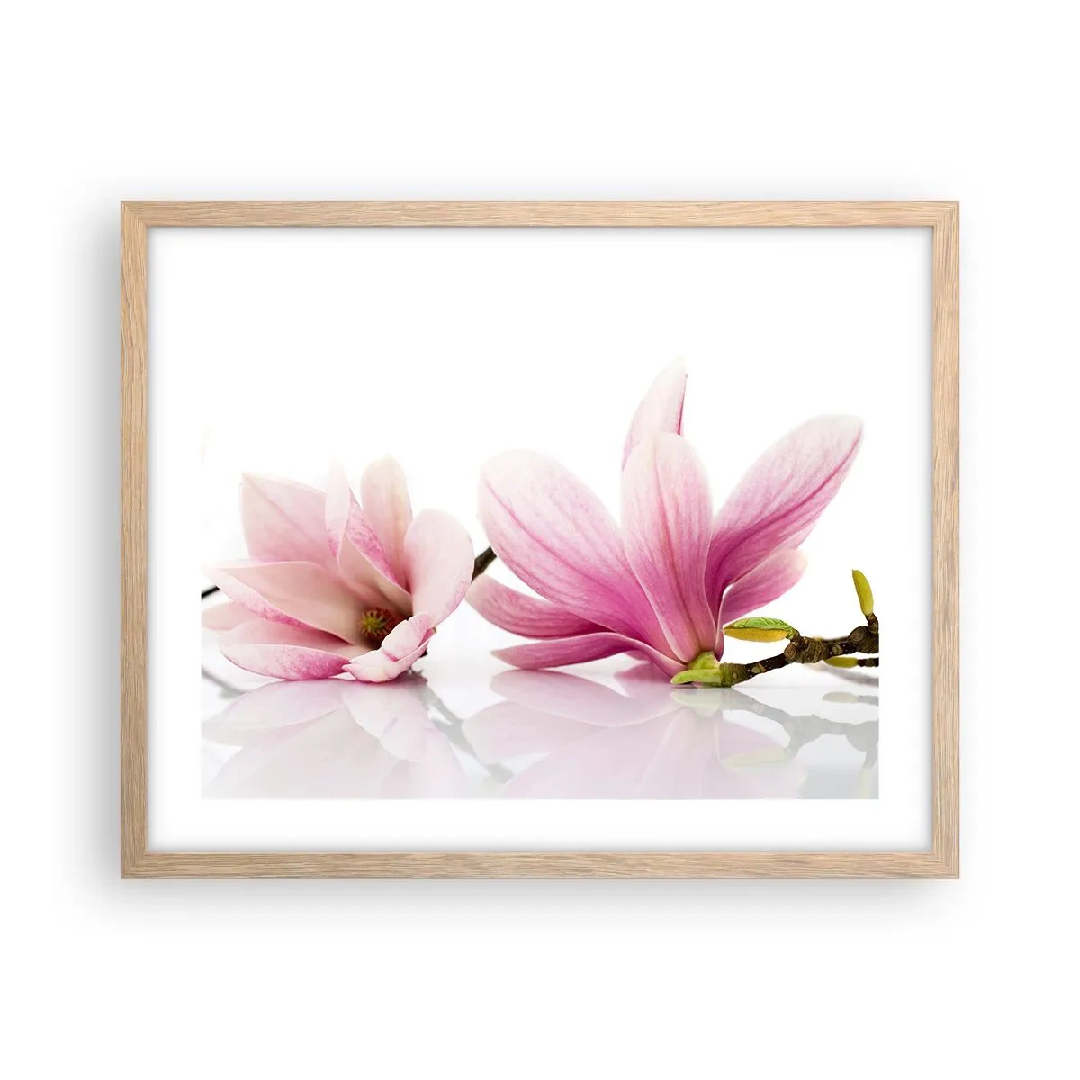 Pôster com moldura de carvalho claro - Suave como um sopro de primavera - 50x40 cm