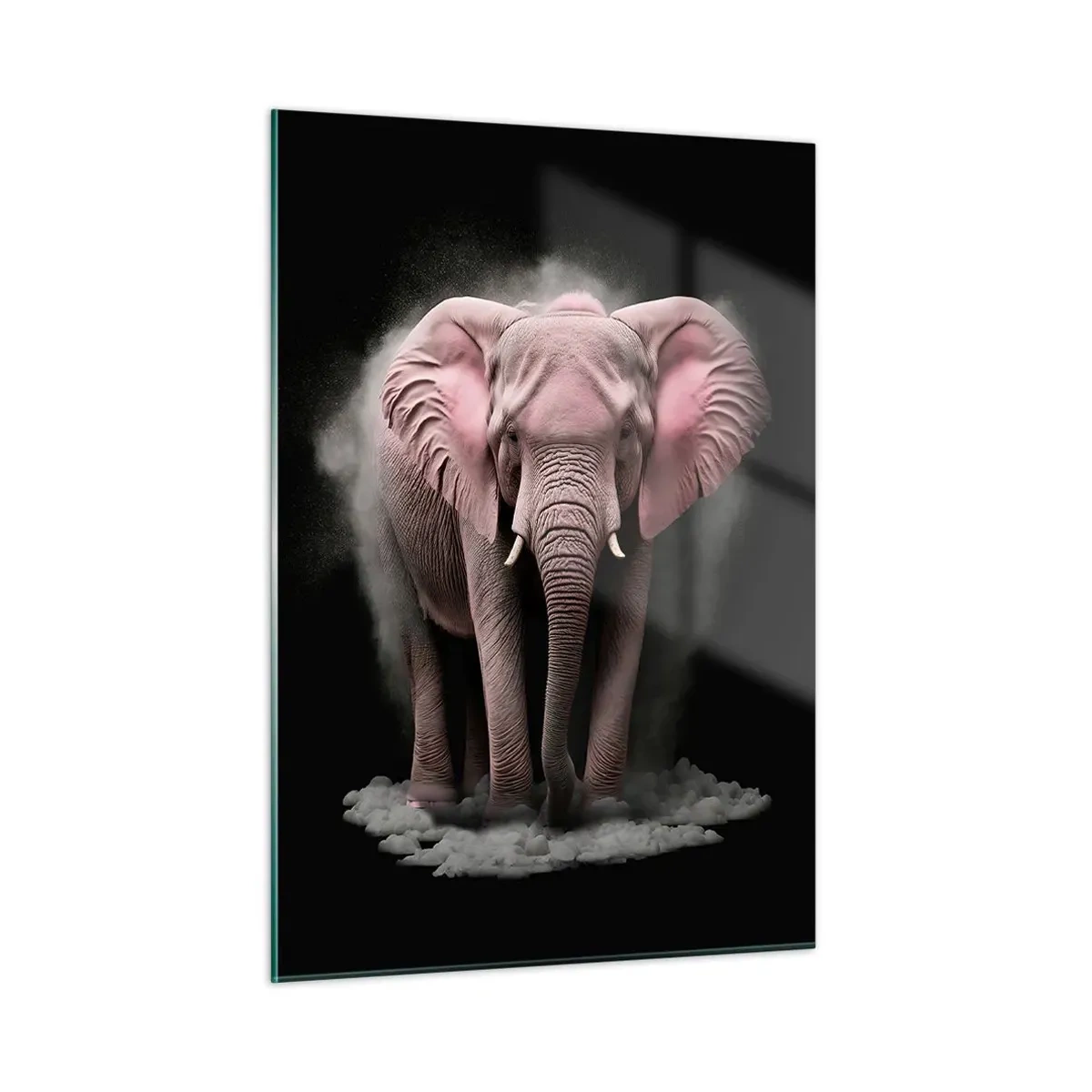 Quadro em vidro - Não pense em um elefante rosa! - 50x70 cm