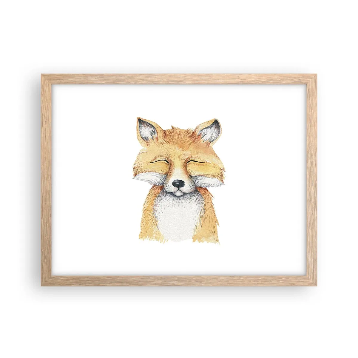 Pôster com moldura de carvalho claro - Humor de raposa - 40x30 cm