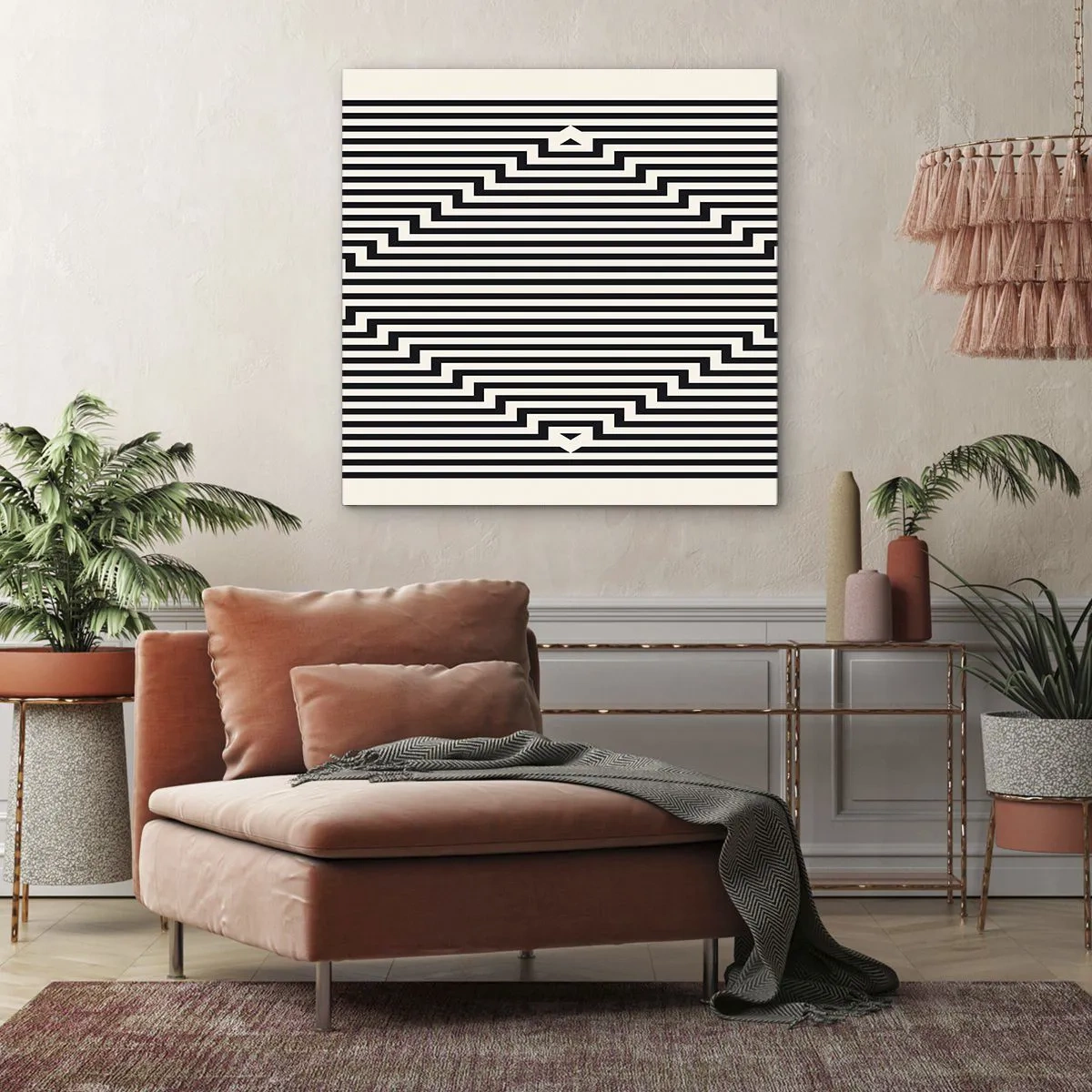 Quadro em tela - Ilusão geométrica - 40x40 cm