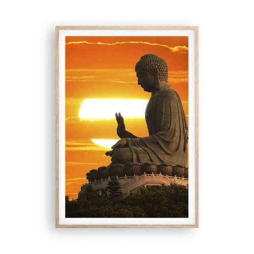 Pôster com moldura de carvalho claro - Sem medo do mundo - 70x100 cm