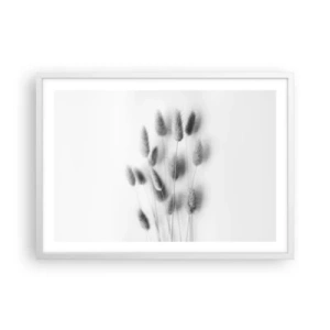Pôster em moldura branca - Grama fofa - 70x50 cm