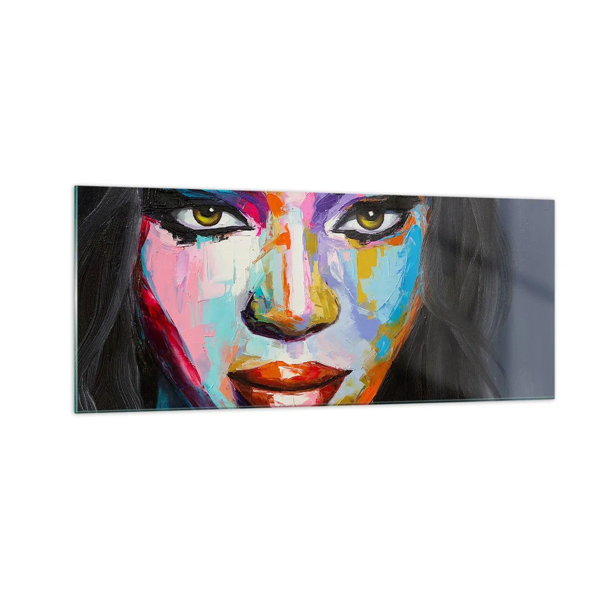 Quadro em vidro - É impossível tirar os olhos - 100x40 cm