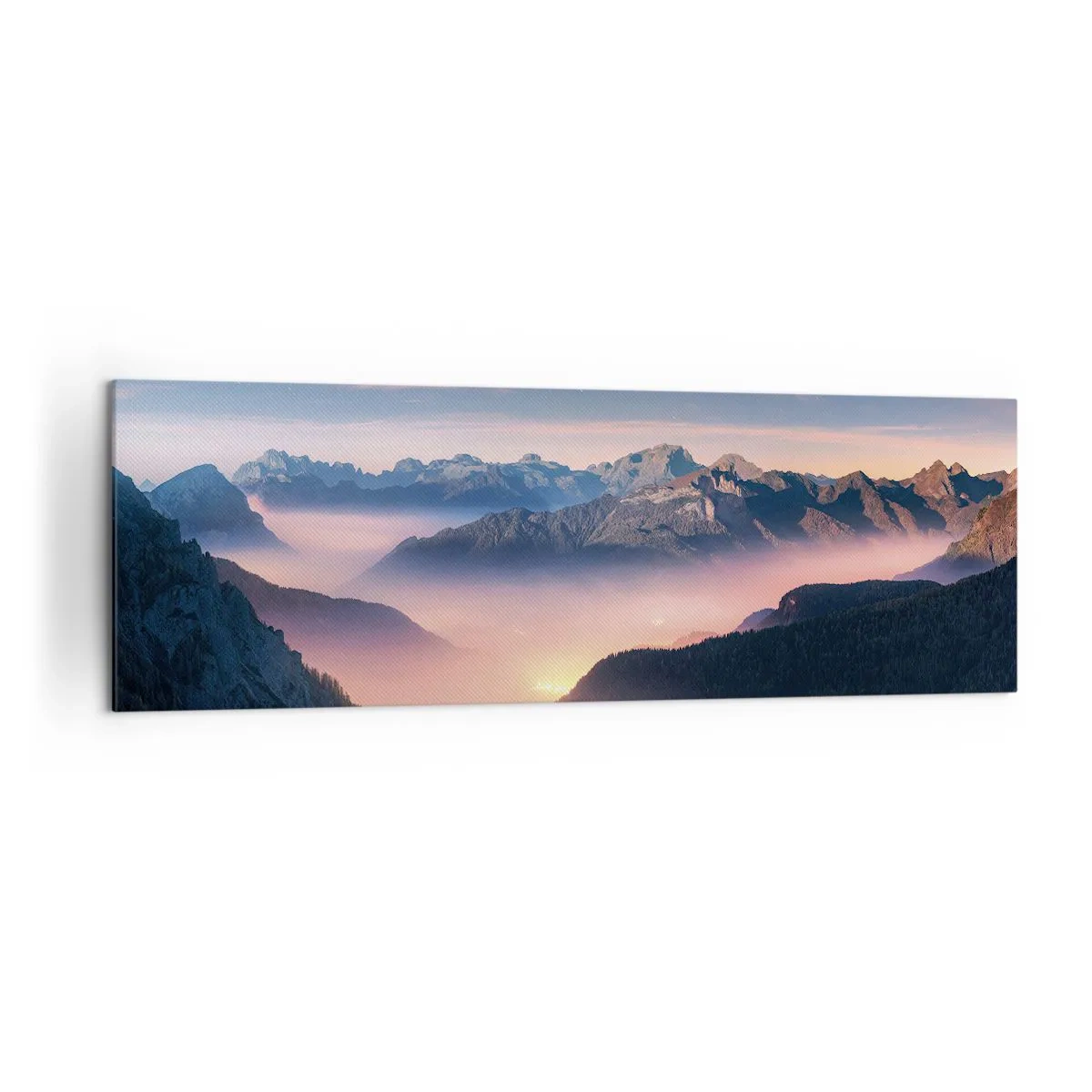 Quadro em tela - Luz nos vales - 160x50 cm