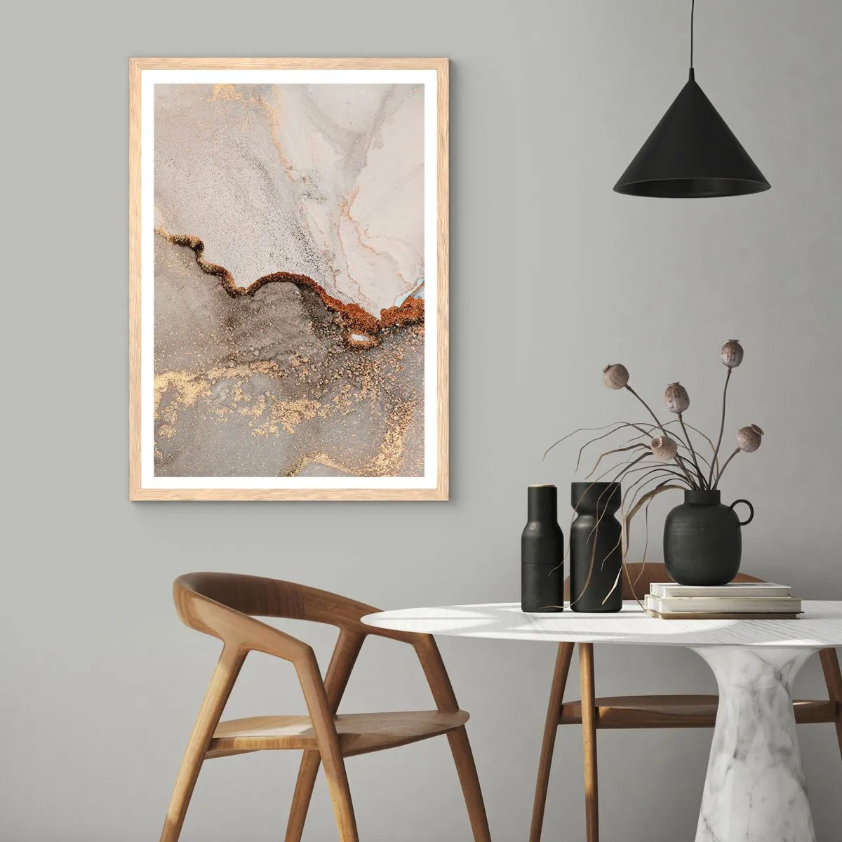 Pôster com moldura de carvalho claro - No limite das cores - 50x70 cm