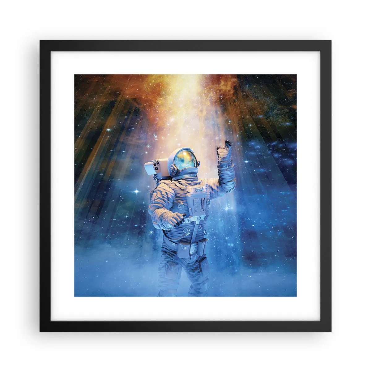 Pôster com moldura preta - Finalmente chegamos - 40x40 cm