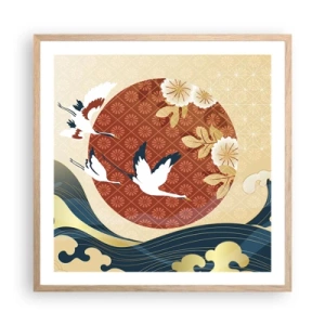 Pôster com moldura de carvalho claro - Conto de fadas japonês - 60x60 cm