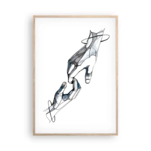 Pôster com moldura de carvalho claro - Um bom gesto - 70x100 cm