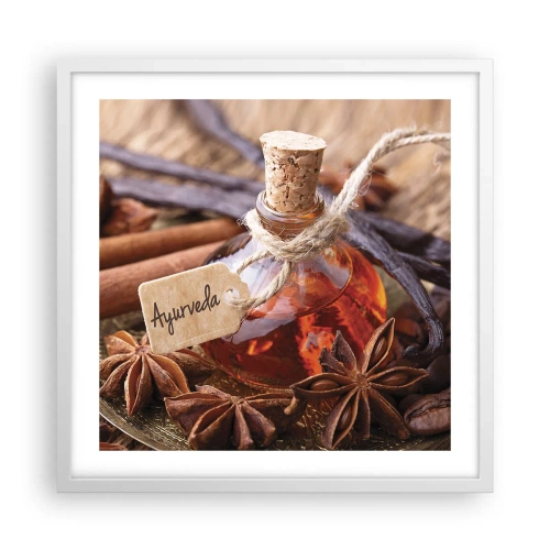 Pôster em moldura branca - Rumo à unidade do corpo e do espírito - 50x50 cm