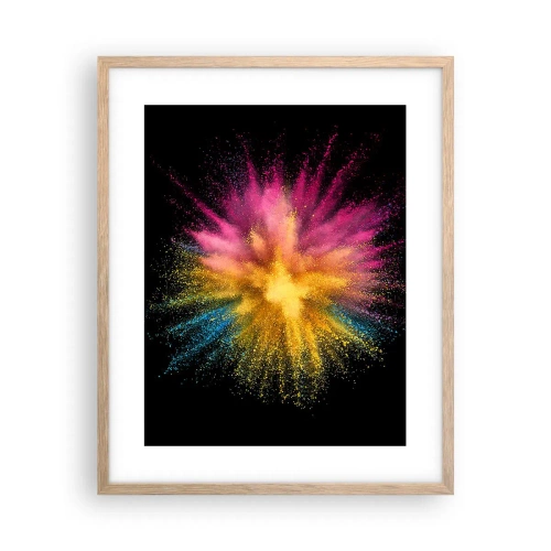 Pôster com moldura de carvalho claro - O nascimento das cores  - 40x50 cm