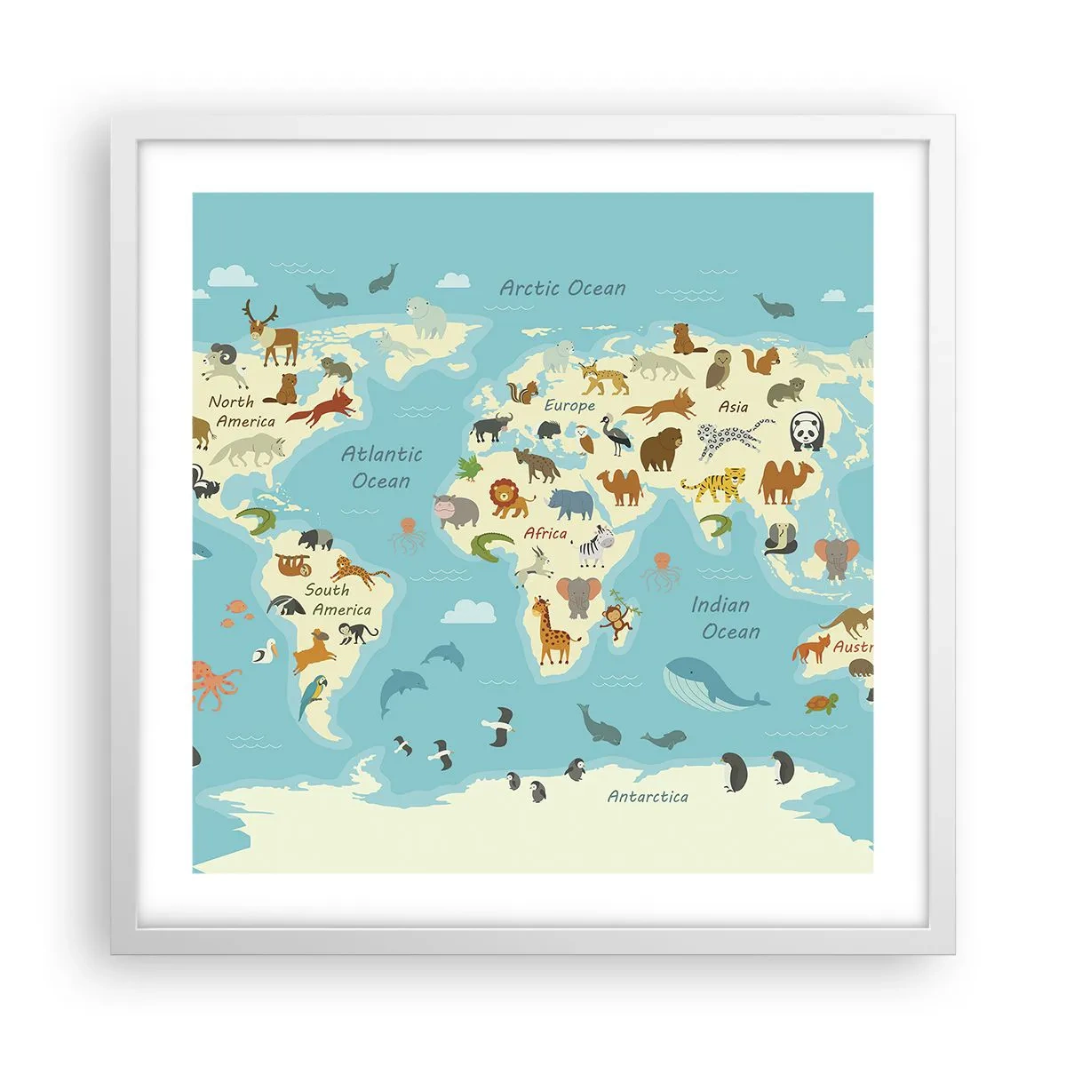 Pôster em moldura branca - Bons vizinhos - 50x50 cm