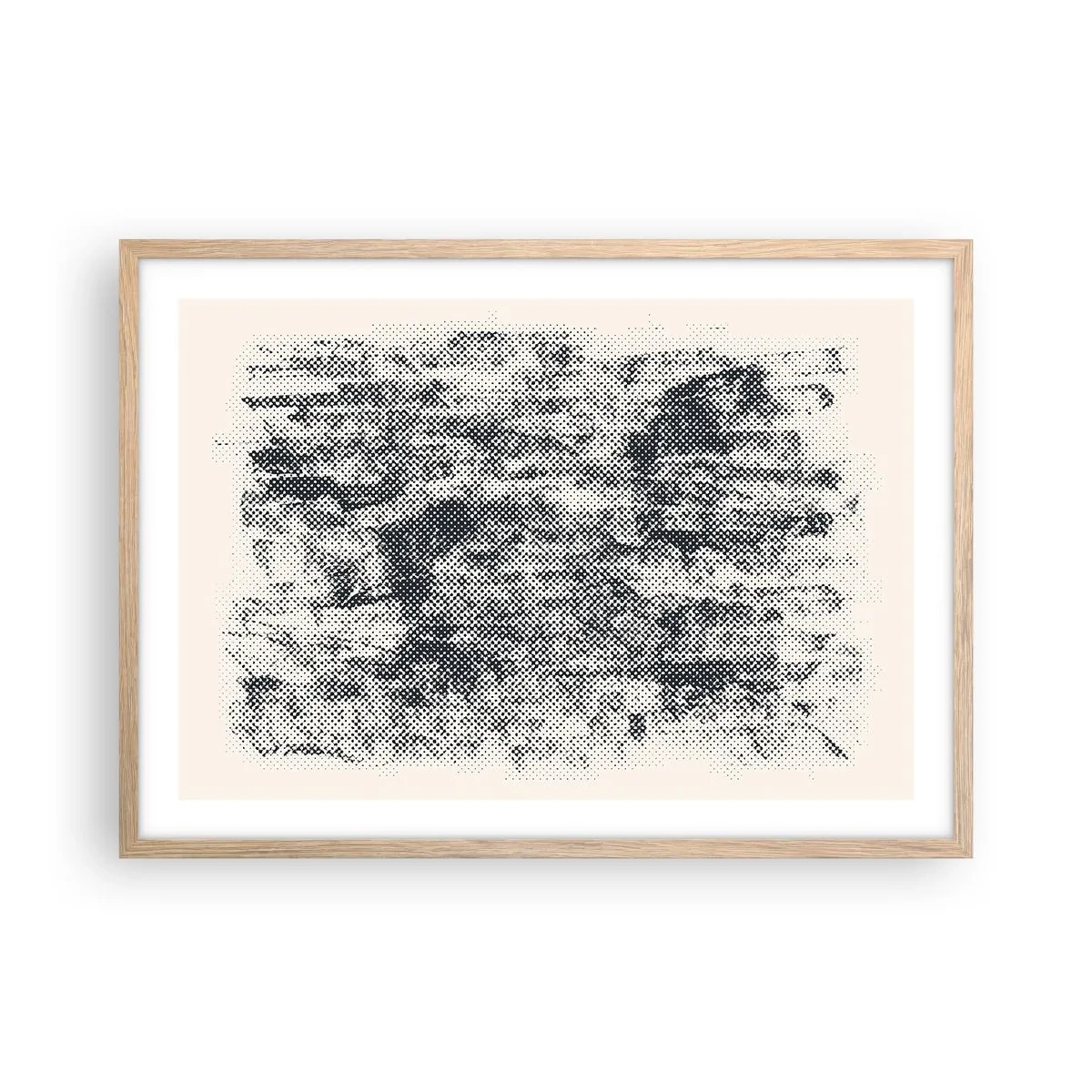 Pôster com moldura de carvalho claro - Composição nebulosa - 70x50 cm