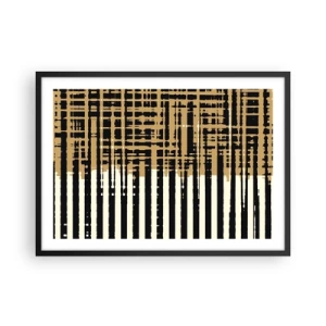 Pôster com moldura preta - Abstração arquitetónica - 70x50 cm
