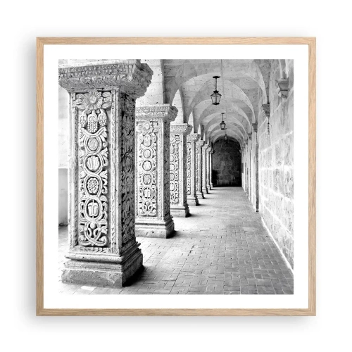 Pôster com moldura de carvalho claro - E para onde...? - 60x60 cm