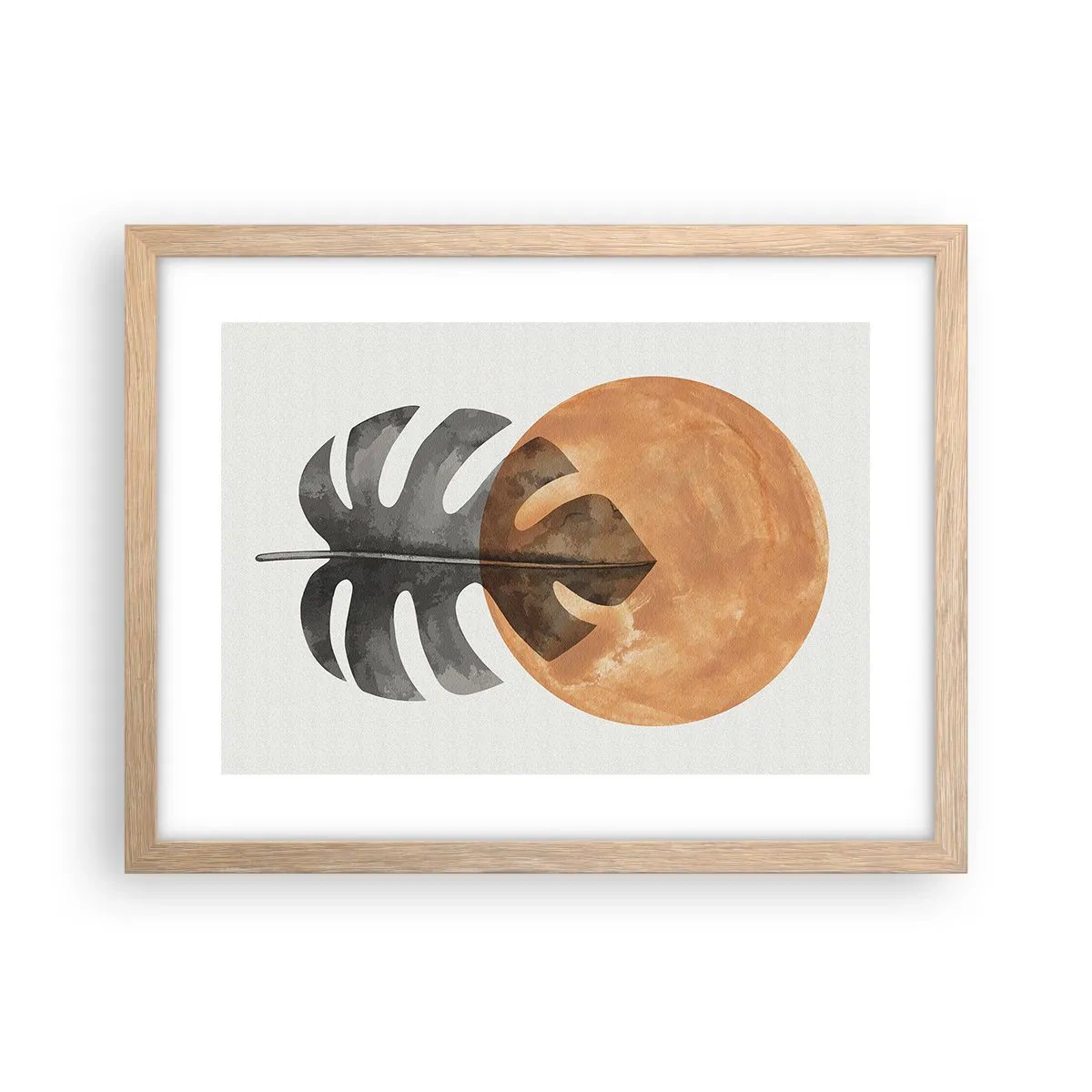 Pôster com moldura de carvalho claro - Sempre o sol - 40x30 cm