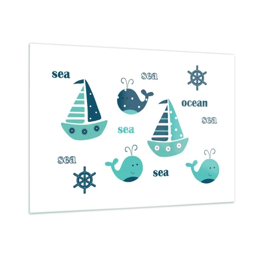 Quadro em vidro - Através dos mares e oceanos - 100x70 cm