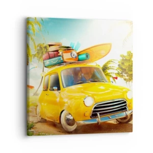 Quadro em tela - Uma viagem para mais do que um sorriso - 30x30 cm