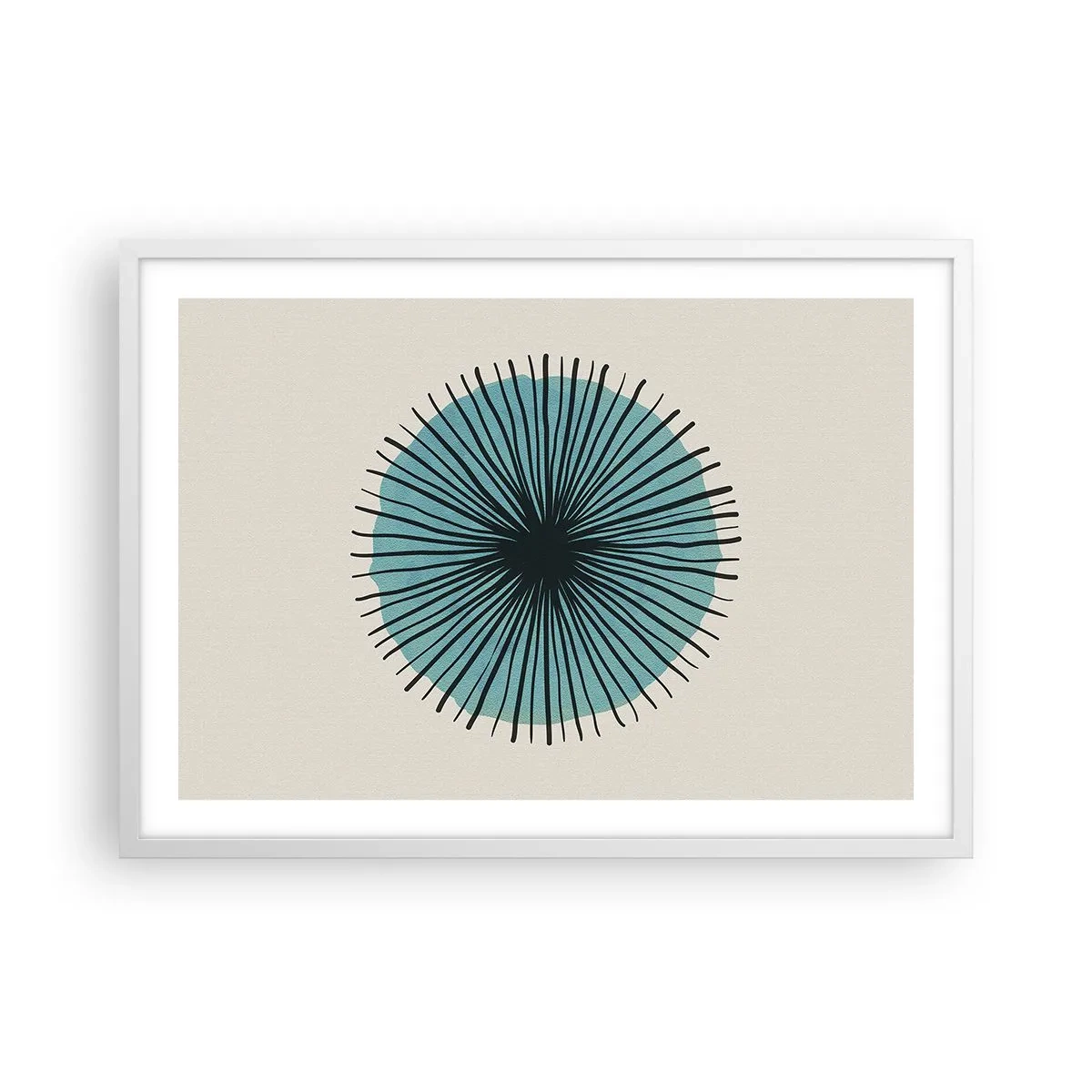 Pôster em moldura branca - Radiante sobre o azul - 70x50 cm