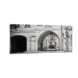 Quadro em vidro - Através do labirinto urbano - 100x40 cm