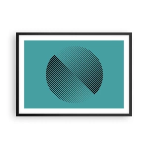 Pôster com moldura preta - Círculo – uma variação geométrica - 70x50 cm