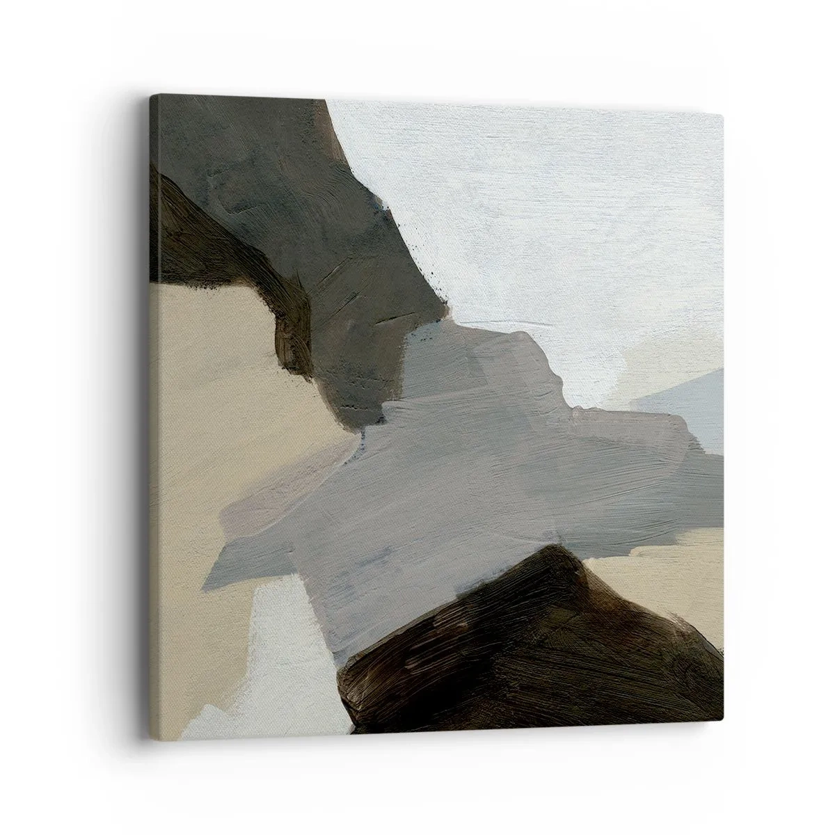 Quadro em tela - Abstração: a encruzilhada do cinza - 40x40 cm