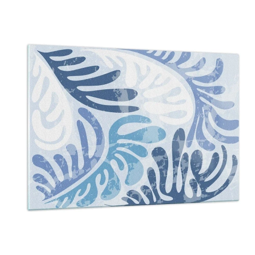 Quadro em vidro - Samambaias azuis - 120x80 cm