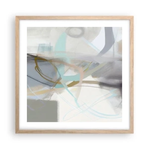 Pôster com moldura de carvalho claro - Abstração enevoada - 50x50 cm