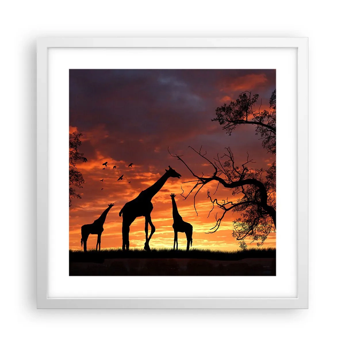 Pôster em moldura branca - Um pequeno jantar com seus entes queridos - 40x40 cm