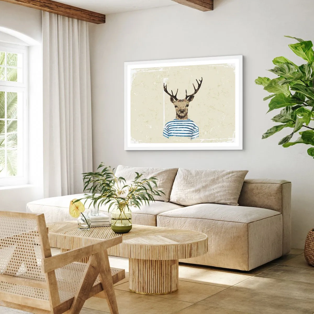 Pôster em moldura branca - Porque eu gosto de camisas listradas! - 50x40 cm